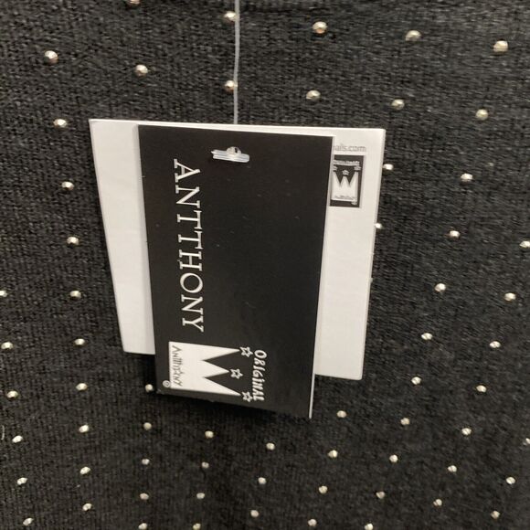 Antthony Womens Black Round Neck Short Sleeve Pullover Embellished Sweater Med - Picture 3 of 4